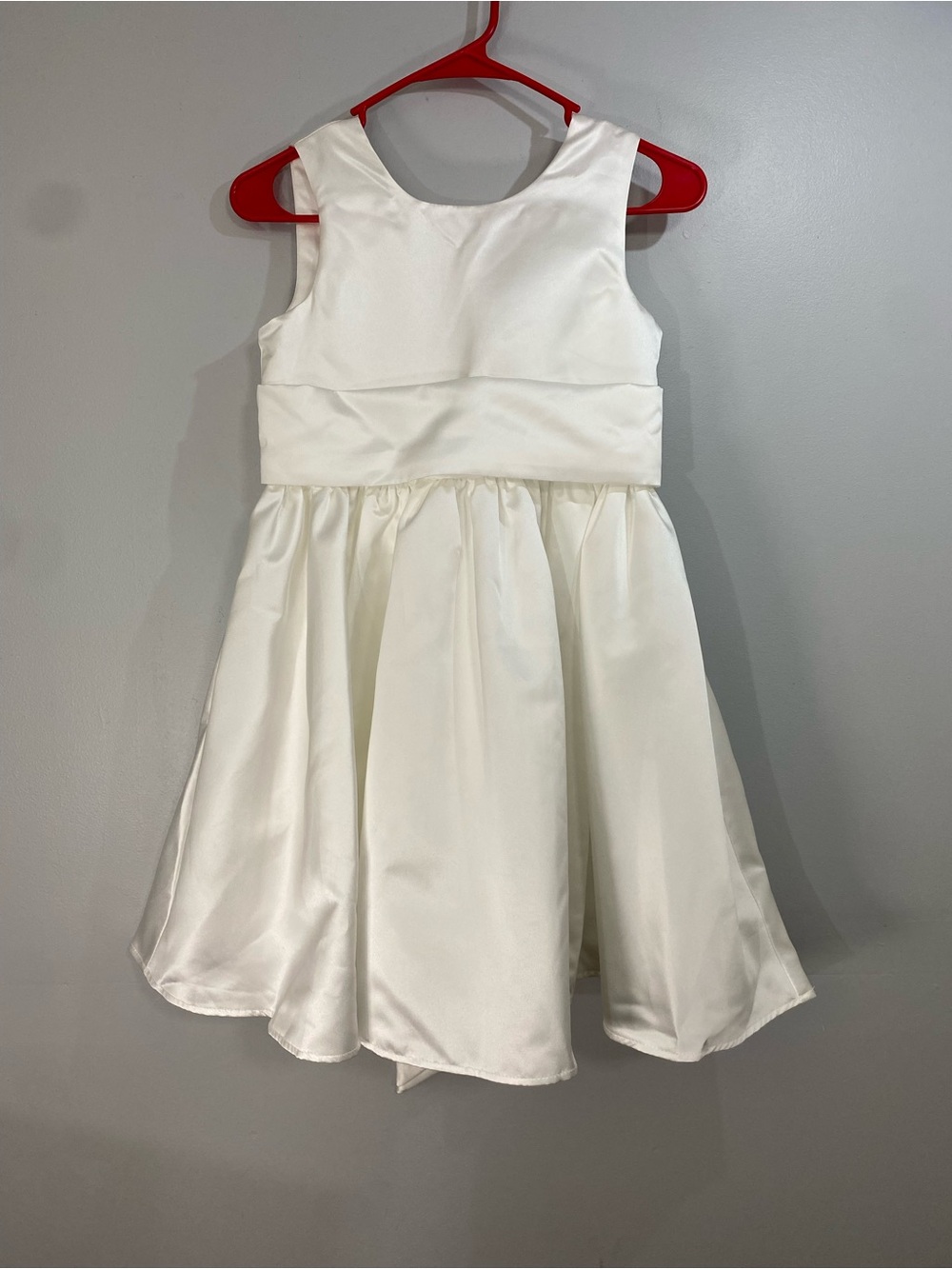 Classic White Satin Flower Girl Dress for Kids